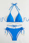 new sexy patchwork padded 6-color shell chains lace-up bikini sets_Pink_Magenta_Yellow_Sky Blue_Blue