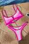 new sexy contrast 9-color padded suspender bikini sets_Pink