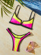new sexy contrast 9-color padded suspender bikini sets_Pink_Red_Yellow