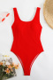 new patchwork stripes padded 4-color hollow one-piece swimsuit_Black_White_Red