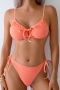 new 4-color patchwork padded suspender three-point bikini set_Black_White_Magenta_Orange
