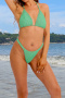 sexy 9-color crochet cotton unpadded lace-up halterneck bikini sets_Black_White_Red_Yellow_Orange_Green