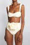 sexy 5 colors 3d flower decor padded high waist tankini set_Black_White