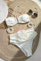 stylish patchwork 3-color 3d flowers padded lace-up tankini sets_Black_Red_Beige