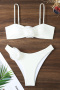 stylish patchwork 3-color 3d flowers padded suspender bikini sets_White