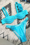 sexy patchwork 4-color 3d flowers padded underwire suspender bikini sets_Black_White_Red_Sky Blue