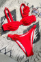 sexy patchwork 4-color 3d flowers padded underwire suspender bikini sets_Black_White_Red