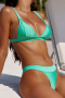 new 3-color patchwork padded suspender bikini sets_Pink_Watermelon Red_Aqua Green