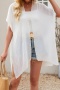 stylish 6 colors see through pearl decor beach cover-up(only cover-up)_Black_White