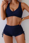 stylish 4 colors padded v-neck high waist drawstring tankini set_Black_Red_Blue_Dark Blue