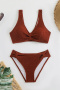 stylish 8 colors textured padded tankini set_Pink_Magenta_Yellow_Light Green_Green_Blue_Light Purple_Brown