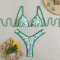 sexy floral printing 4 colors padded triangle bikini set_Pink_Red_Green