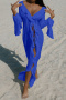 sexy non-stretch solid color see-through cardigan beach cover-up_Black_White_Pink_Blue