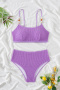 stylish textured 5 colors beading padded backless sling high waist tankini set_Black_Magenta_Green_Sky Blue_Light Purple