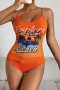 stylish positioning print mesh stitching padded  backless sling tankini set_Black_White_Red_Yellow_Orange