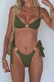 sexy metallic starfish decor 5 colors padded lace-up bikini set_Black_Red_Yellow_Dark Green