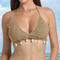 sexy 3 colors knitted non-padded halter-neck shell decor bikini top_Green_Sky Blue_Khaki