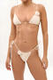 sexy 3d flower beading pure color removable padding triangle bikini set_Black_Beige
