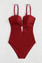 sexy plus size 6 colors non-removable padding backless sling one-piece swimwear_Black_Dark Gray_Red