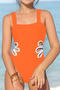 girls teen stylish 6 colors hollow non-padded one-piece swimsuit_Black_Magenta_Orange