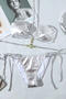 sexy rhinestone decor holographic removable padding halter-neck bikini set_Gold_Silver