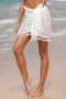 sexy see through lace tassel beach wrap skirt cover-up(only skirt)_Black_White