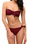 sexy 5 colors metal pearl decor padded bandeau bikini set_Black_White_Red_Rose Red