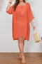 stylish plus size micro see through  loose beach dress cover-up(only dress)_White_Magenta_Orange