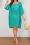 stylish plus size micro see through  loose beach dress cover-up(only dress)_White_Magenta_Orange_Aqua Green