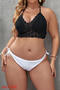 sexy plus size hollow out knitted halter-neck vest cover-up(only vest)_Black