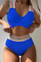 stylish stitching 6 colors padded high waist tankini set_Black_White_Red_Magenta_Orange_Blue