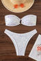 sexy sequin decor 4 colors padded ring linked bandeau bikini set_Black_White