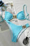 sexy 4 colors metallic starfish decor removable padding bikini set_Black_Yellow_Sky Blue