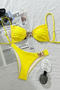 sexy 4 colors metallic starfish decor removable padding bikini set_Black_Yellow