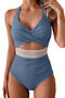 sexy plus size 4 colors padded hollow out one-piece swimsuit_Black_Rose Red_Magenta_Haze Blue