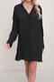 stylish 3 colors long sleeve beach shirt dress cover-up(only dress)_Black