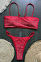 sexy 6 colors rhinestone decor removable padding backless sling bikini set_Black_White_Pink_Red