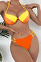 sexy 5 colors non-removable padding underwire braided straps bikini set_Magenta_Orange