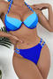 sexy 5 colors non-removable padding underwire braided straps bikini set_Magenta_Orange_Green_Blue