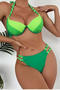 sexy 5 colors non-removable padding underwire braided straps bikini set_Magenta_Orange_Green