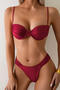 sexy 12 colors padded underwire backless sling bikini set_Black_White_Red_Rose Red
