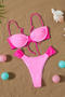 sexy color-block removable padding underwire backless sling bikini set_Black_White_Pink
