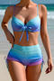 sexy gradient colour padded underwire drawstring tankini set_Orange_Sky Blue