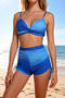 sexy gradient colour non-removable padding underwire high waist tankini set_Pink_Orange_Green_Blue