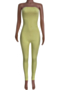 plus size six colors new stylish summer strapless stretch simple tight slim jumpsuit_Black_Light Green_Beige_Magenta_Orange_Yellow