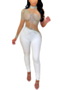sexy plus size early autumn rhinestone mesh stitching silk see through stretch jumpsuit_Black_Beige
