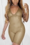 summer solid color mesh v-neck sleeveless see-through sexy tight stretch playsuit_Black_Brown_Khaki 