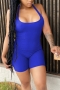 s-2xl plus size summer new stylish 12 colors stretch solid color sleeveless ribbed knitted casual playsuit_Black_White_Dark Green_Red_Sky Blue_Dark Blue