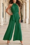 summer stylish 6 colors halter-neck pleating sleeveless solid&belt plus size micro-elastic jumpsuit_Black_White_Sky Blue_Dark Blue_Pink_Green