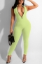 s-2xl plus size summer new stylish stretch 7 colors solid color zip-up sleeveless slim sexy jumpsuit_Black_White_Purple_Light Green